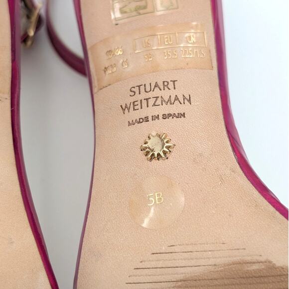 $475 Stuart Weitzman Nudistcurve 75 High Heel Sandals Women's Pink Size US5B - Picture 7 of 10